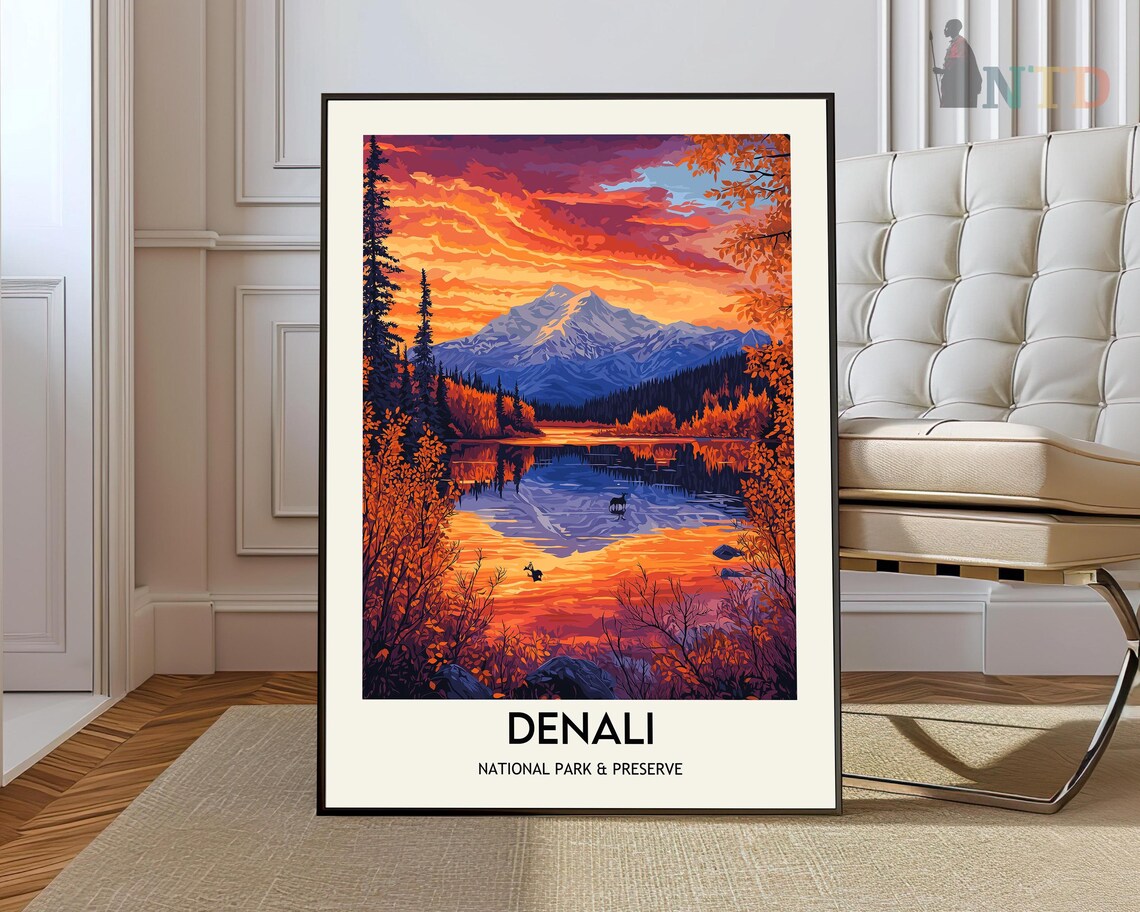 Denali National Park Travel Poster, Alaska