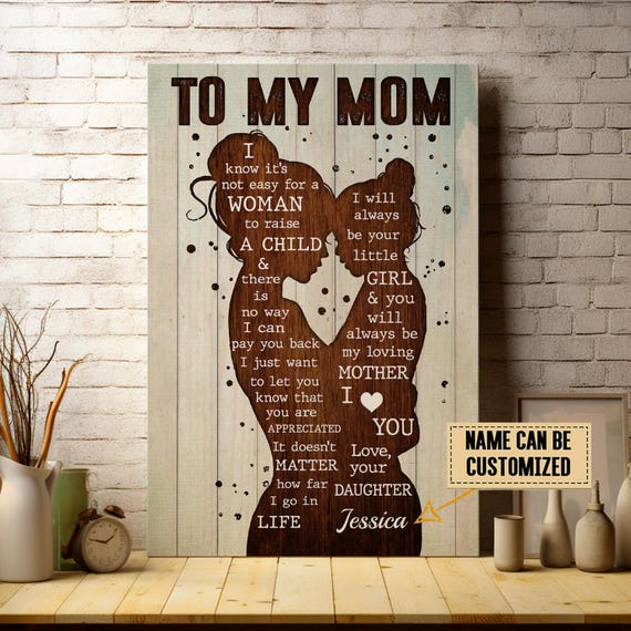 Personalized Mom Name Art Print, Birthday Gift