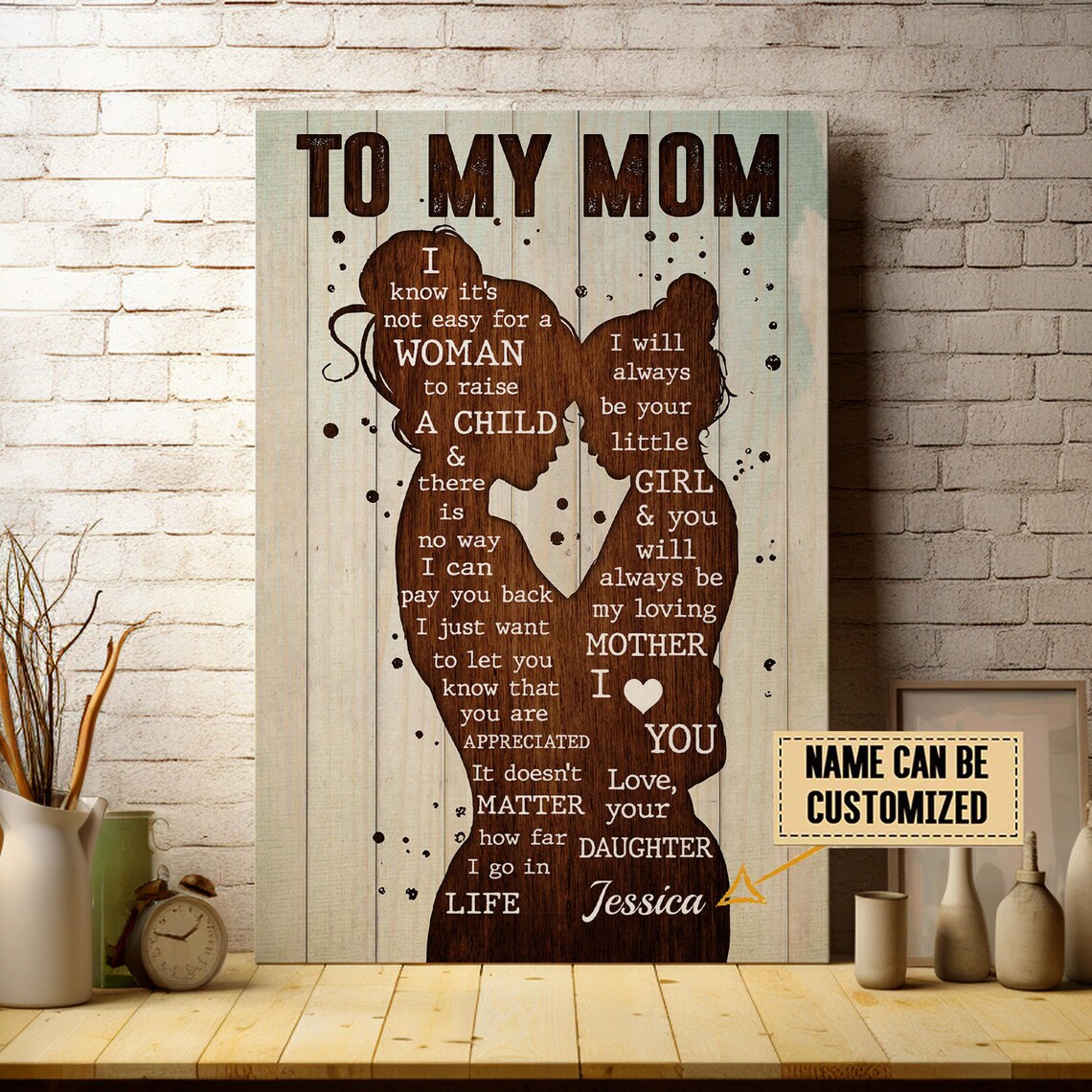 Personalized Mom Name Art Print, Birthday Gift