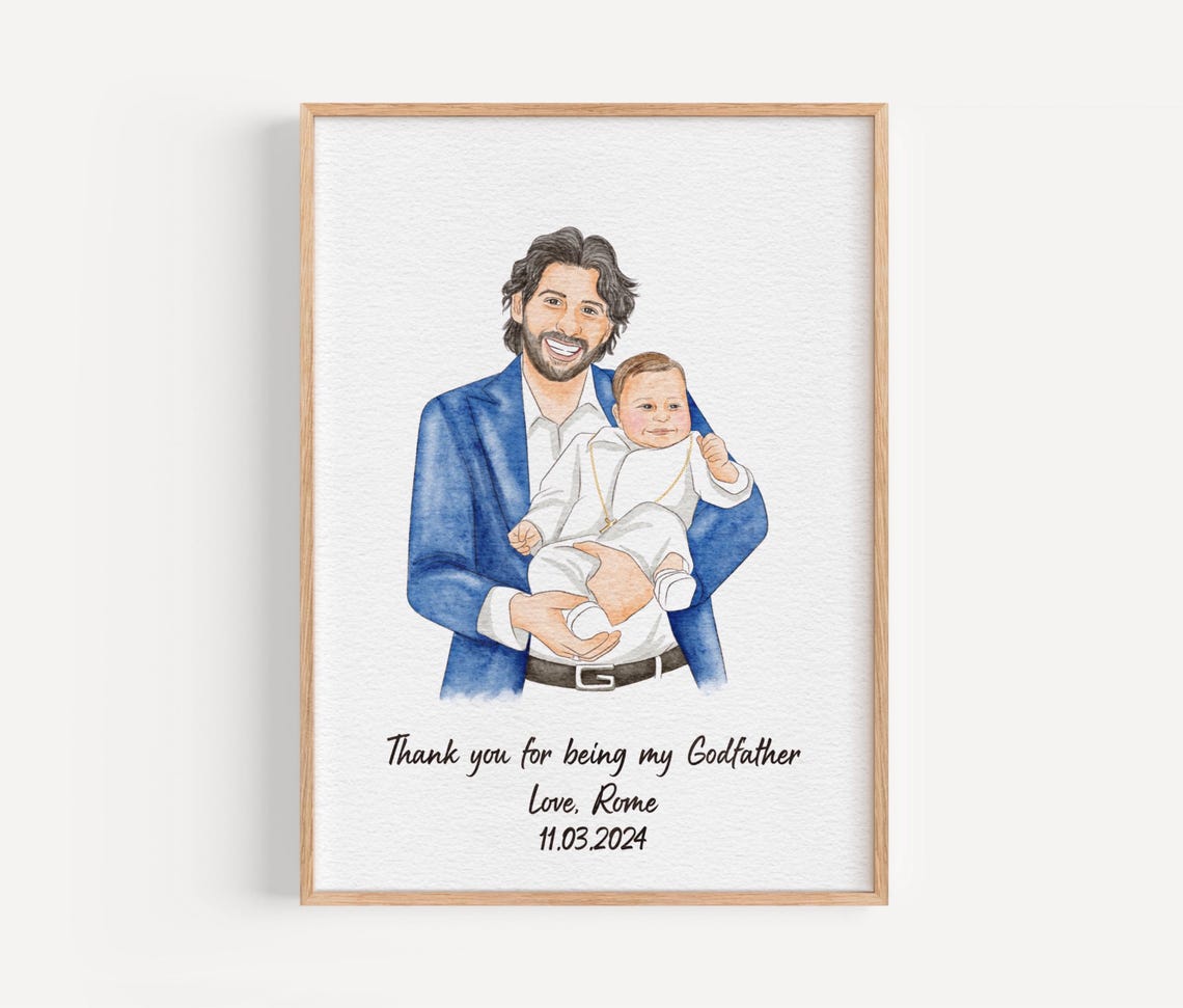 Bridesmaid Thank You Watercolor Hug Portrait Custom Gift Poster - Image 2