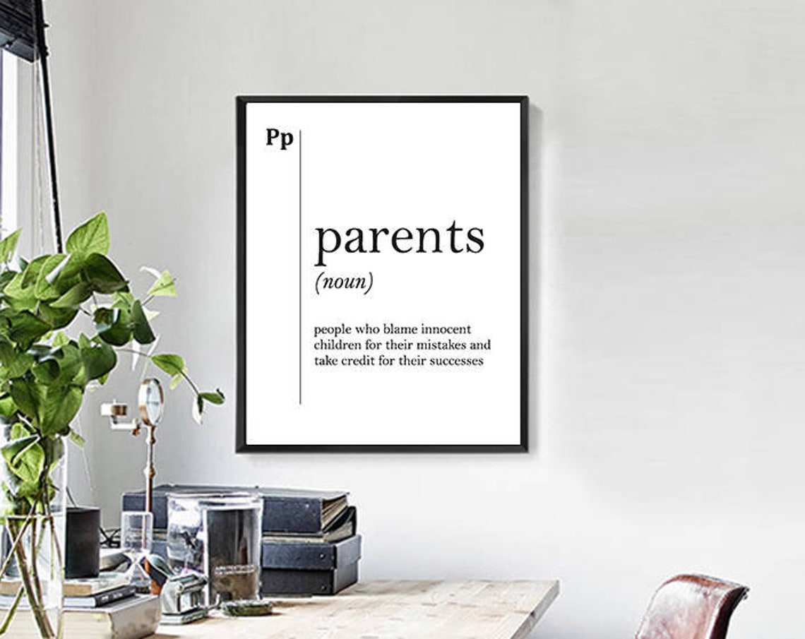 Parents Definition Print Parent Print Funny Parents Gift Funny Family Print Gift For Parents Family Wall Art Family Decor Family Poster Art - Image 2