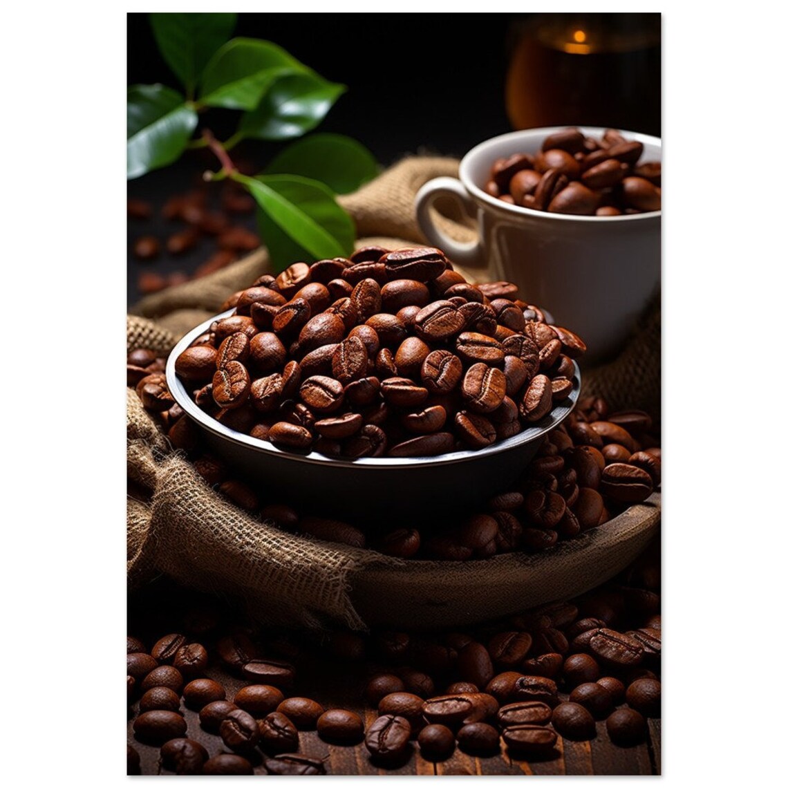 Kitchen Picture Bowl With Coffee Beans Poster - Image 2