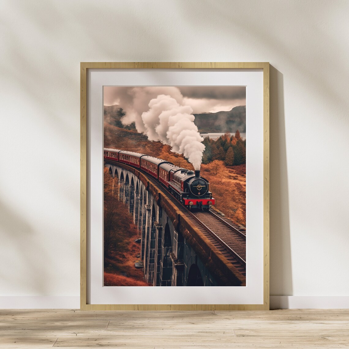 Nature Picture Train Poster, Abstract Modern Art Print