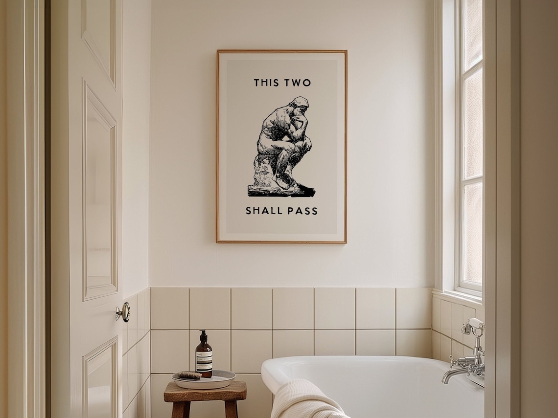 Retro Funny Bathroom Poster, Bathroom Wall Art - Image 2