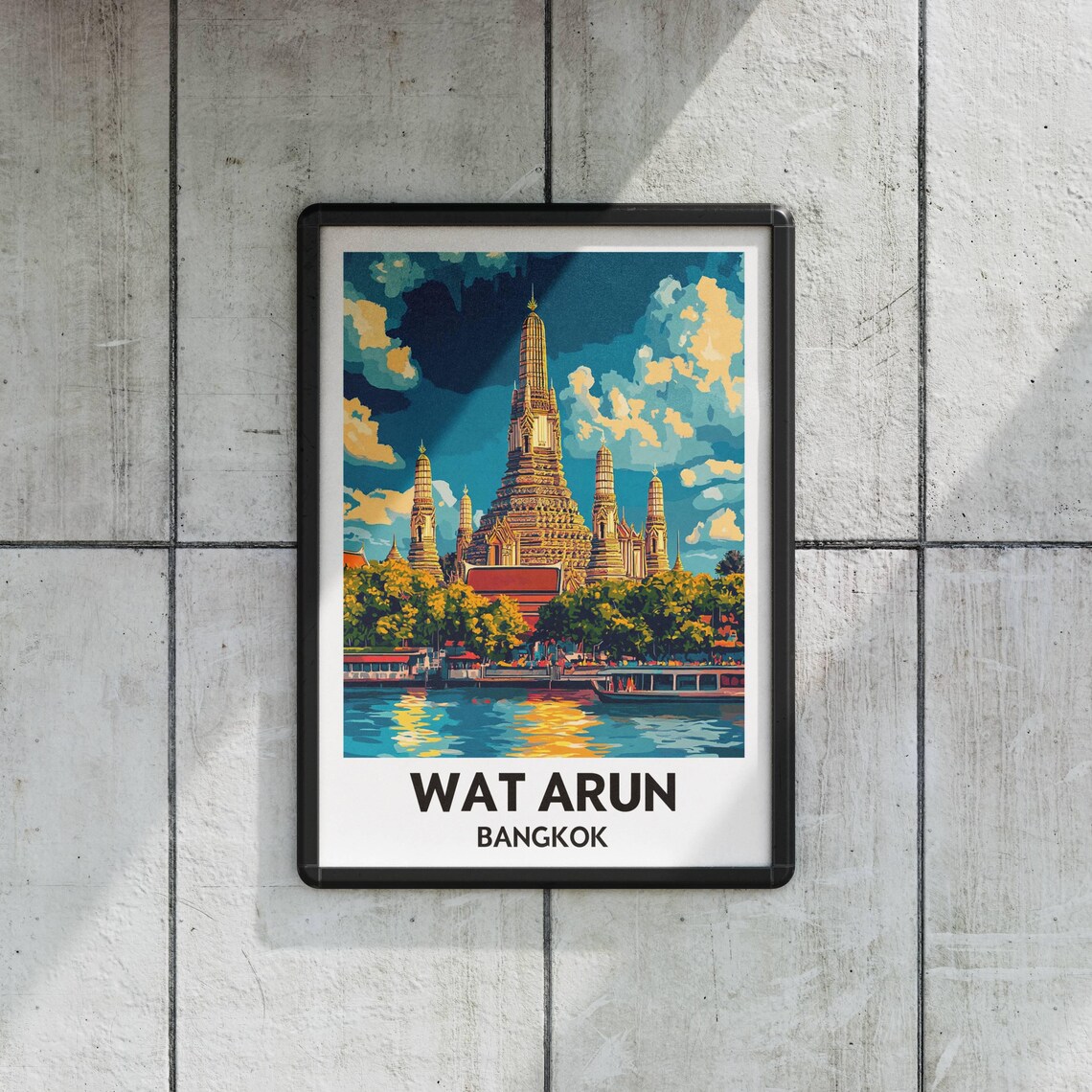 Wat Arun Temple Bangkok, Thailand Travel Poster - Image 2