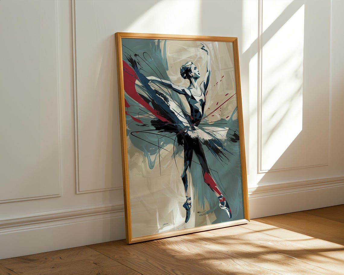 Modern Abstract Ballet Ballerina Art Print - Image 6