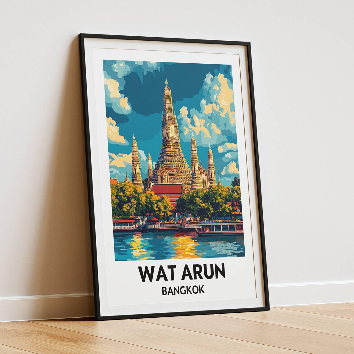 Wat Arun Temple Bangkok, Thailand Travel Poster - Image 4