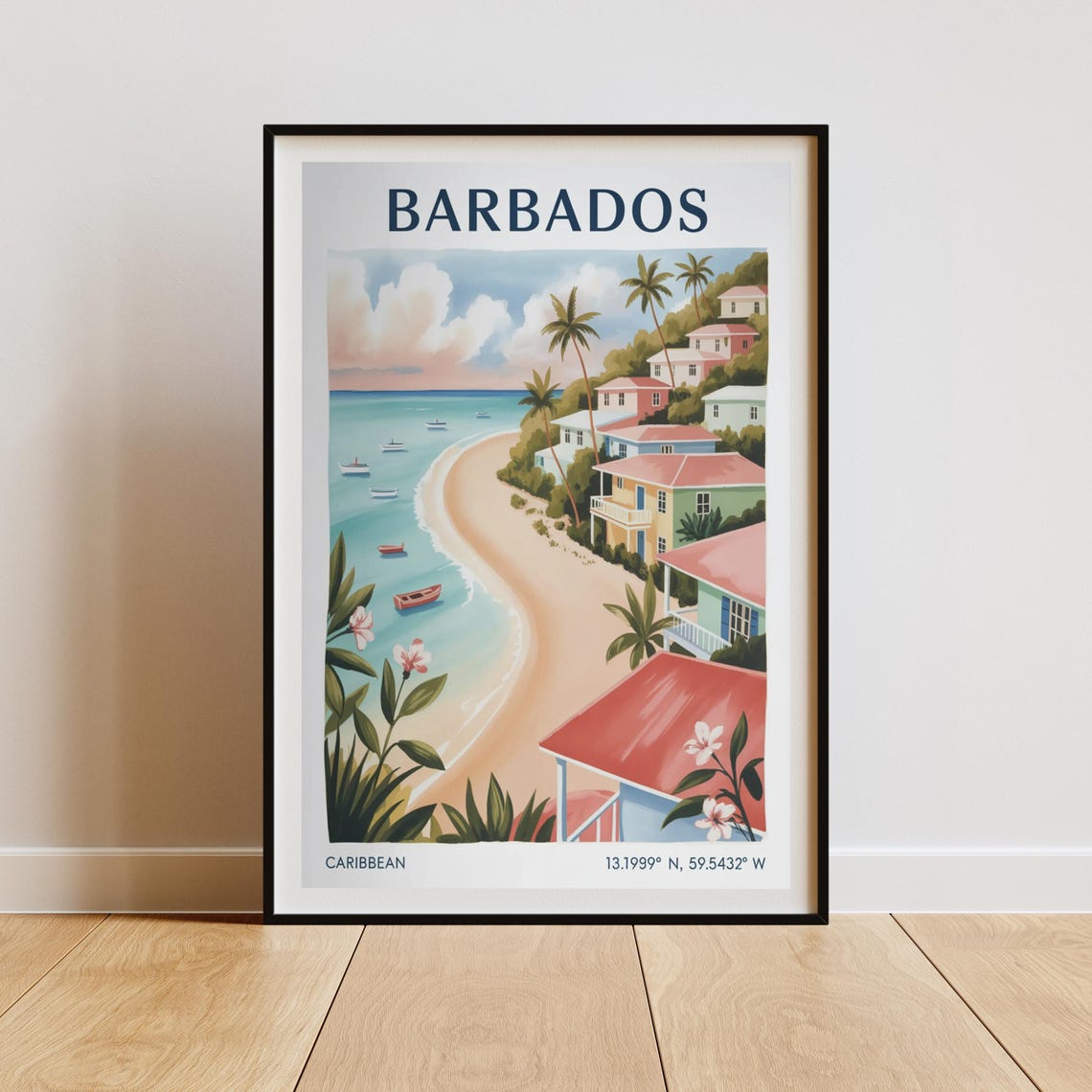 Barbados Vintage Travel Poster, Caribbean Beach - Image 2