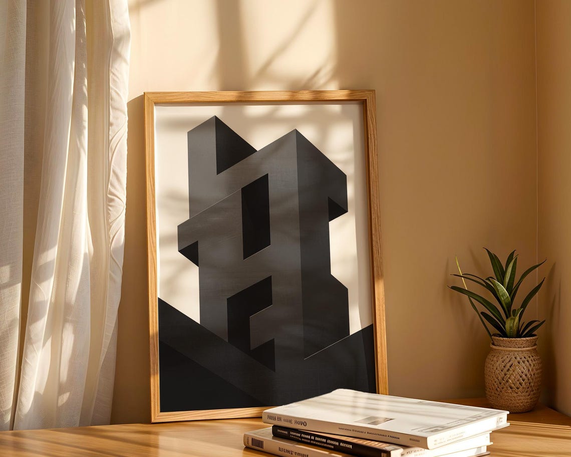 Modern Geometric Abstract Poster, Minimalist Shapes - Image 5
