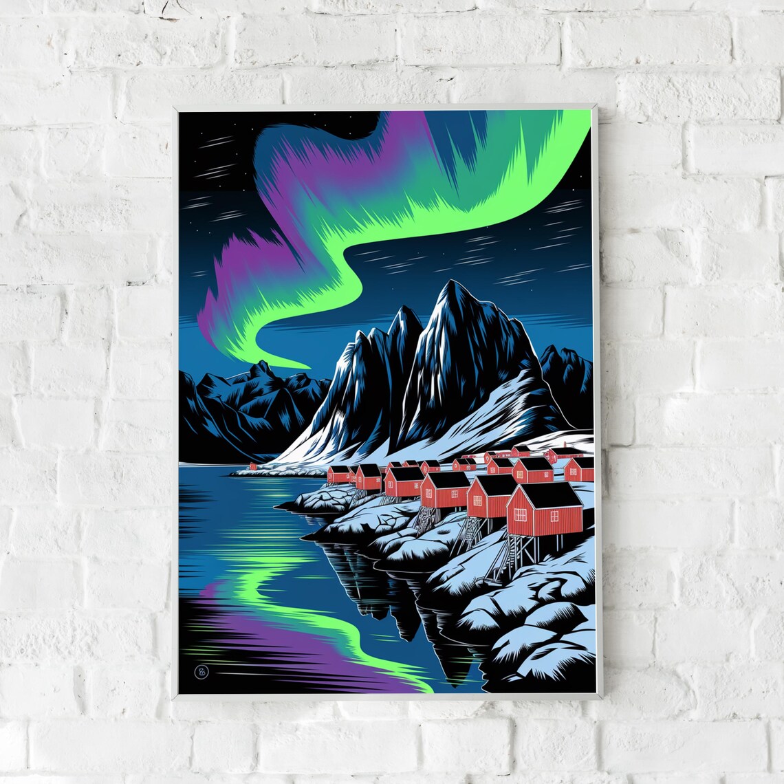 Norway Northern Lights Lofoten Travel Poster - Image 5