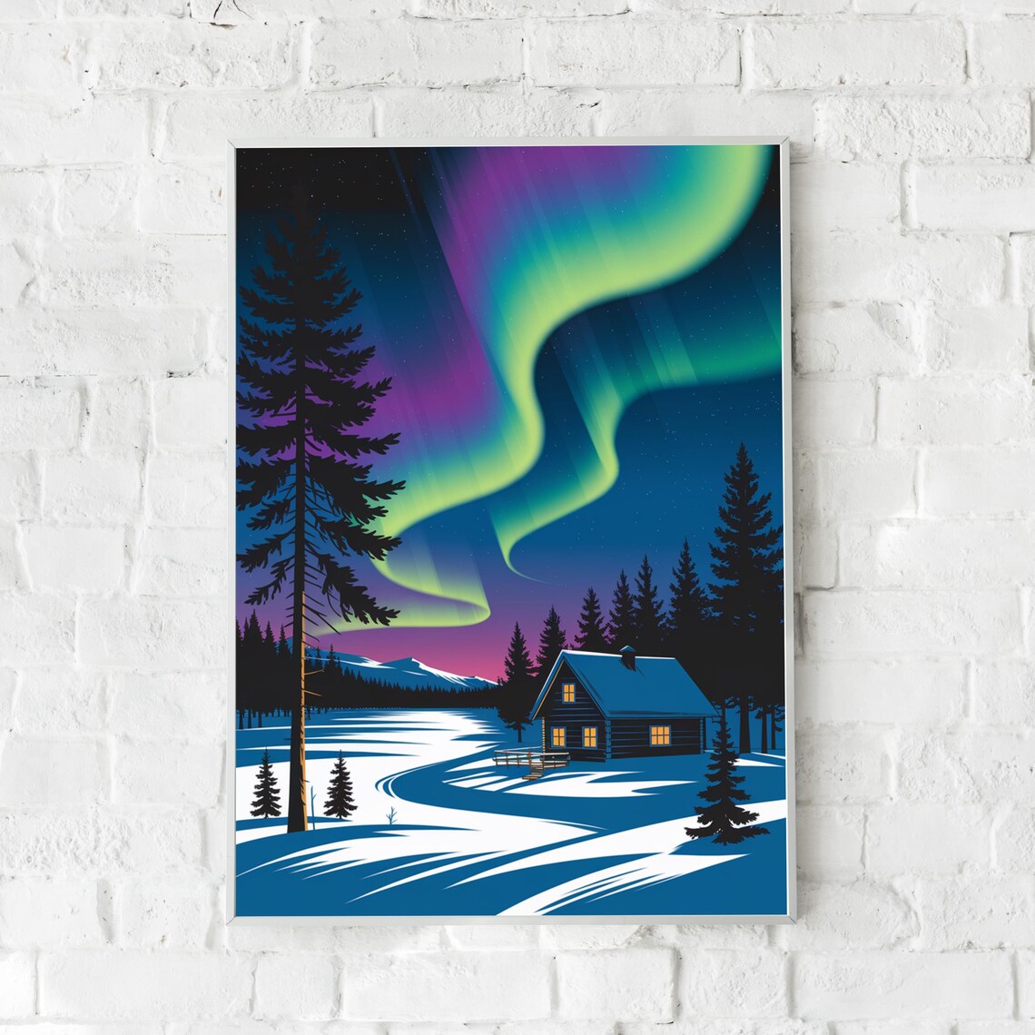 Northern Lights Lapland - Vintage Travel Poster - Image 5