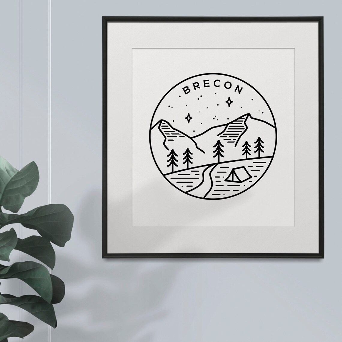 Brecon Travel Poster, Brecon Beacons Landscape - Image 2