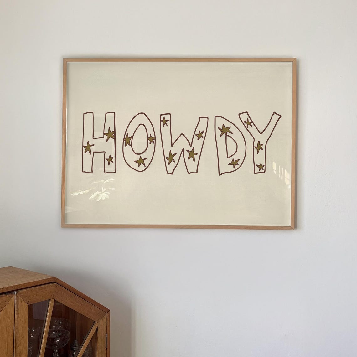 Howdy Star Letters Western Cowboy Hand Drawn Poster Home Decor