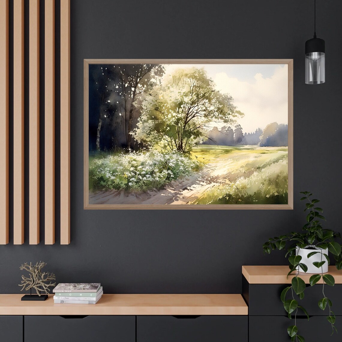 Rural Landscape Watercolor Painting Art Print - Image 4