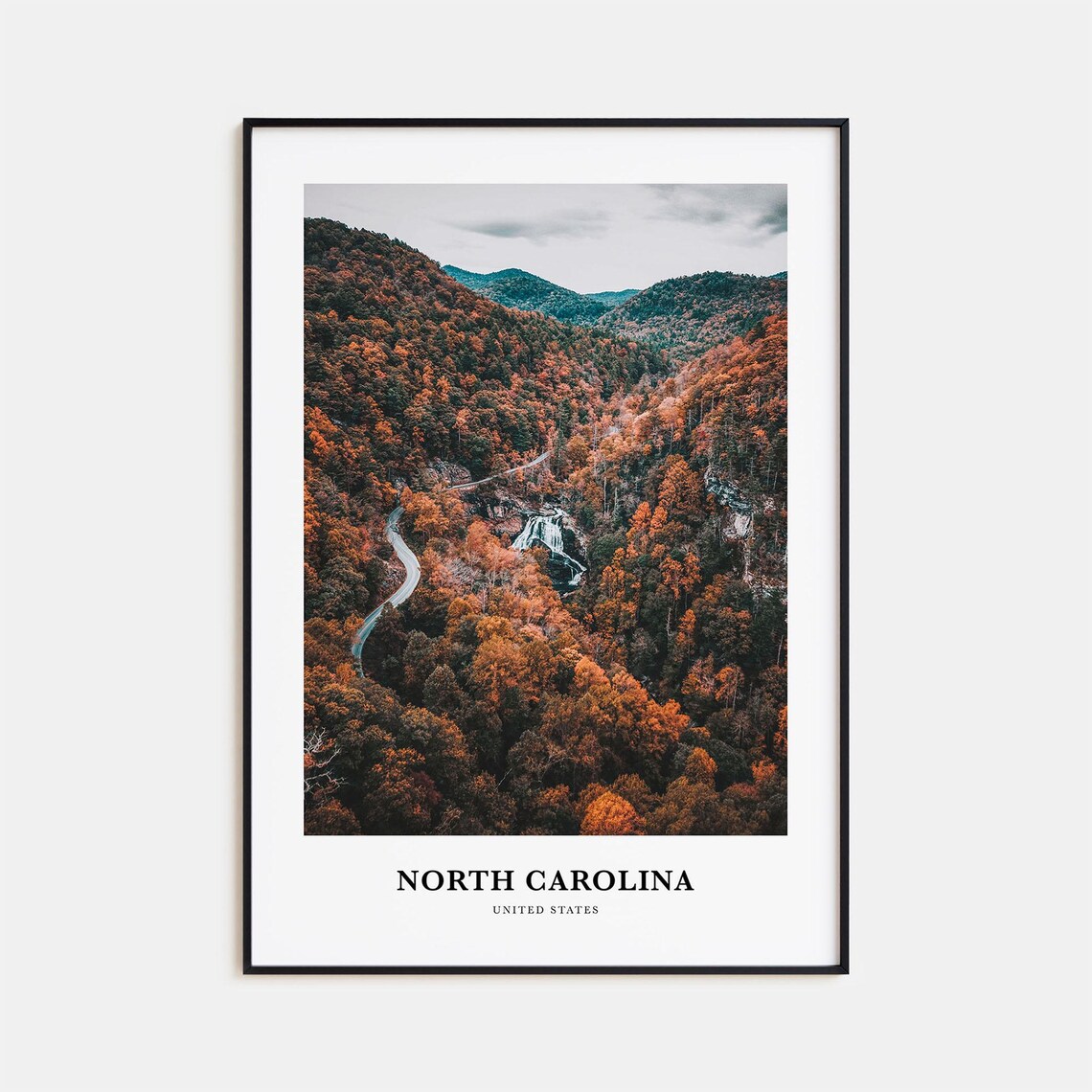 North Carolina Autumn Mountain Gorge Waterfall Fall Colors Poster
