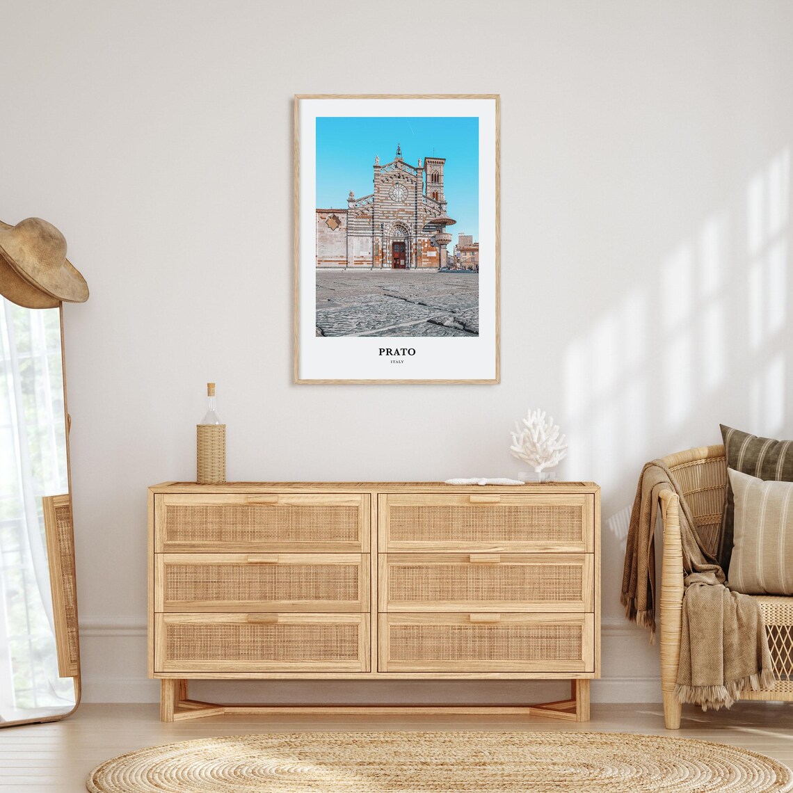 Prato Italy Striped Marble Cathedral Facade Piazza Photo Travel Poster - Image 2