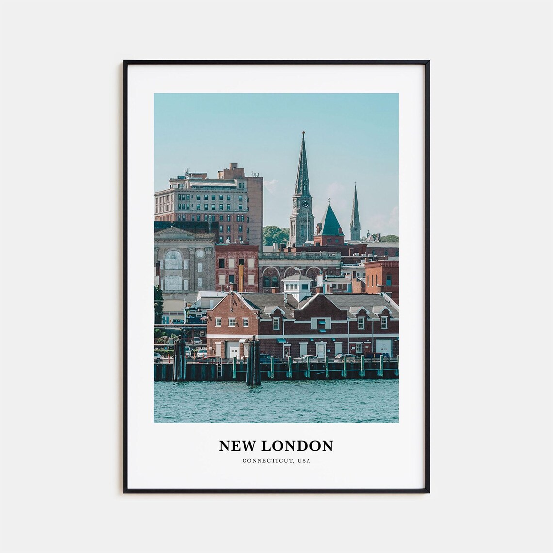 New London Travel Poster, Connecticut USA Map