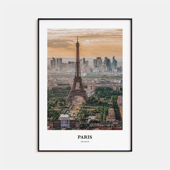 Paris Travel Poster, France Map Wall Art