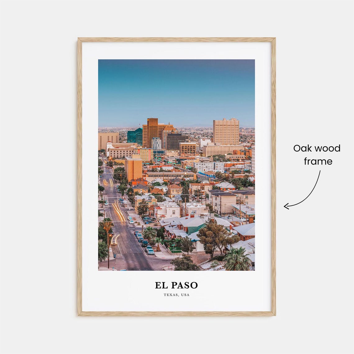 El Paso Texas Downtown Cityscape Golden Hour Dusk Travel Poster - Image 3