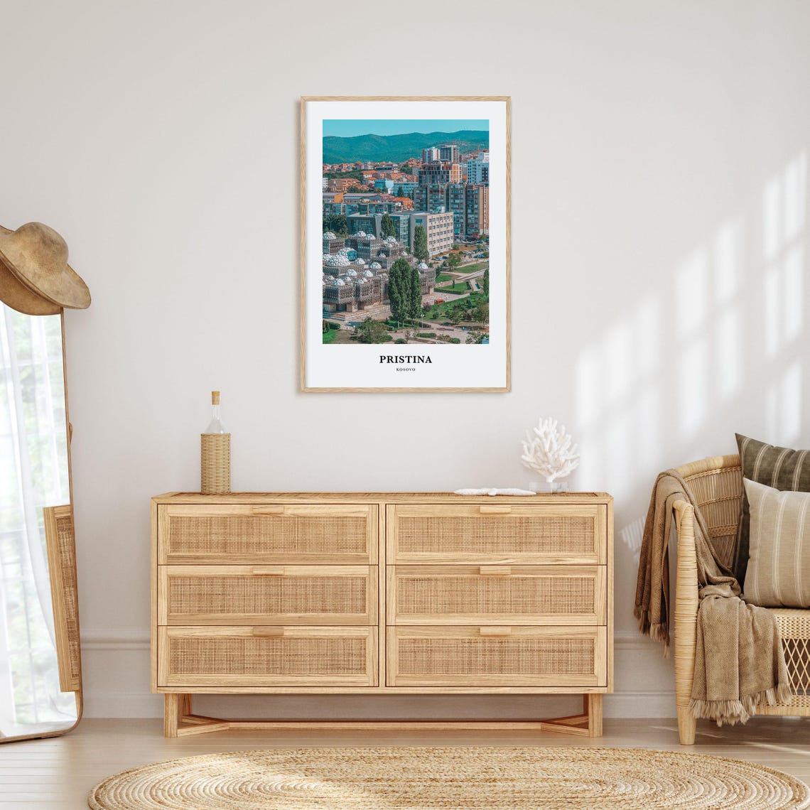 Pristina Kosovo National Library City Panorama Travel Poster - Image 2