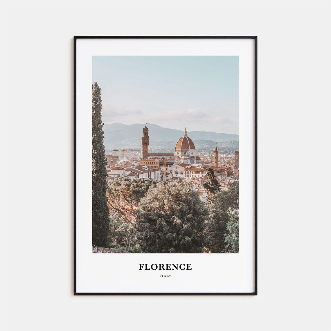 Florence Italy Cathedral Dome Terracotta Skyline Photography Poster