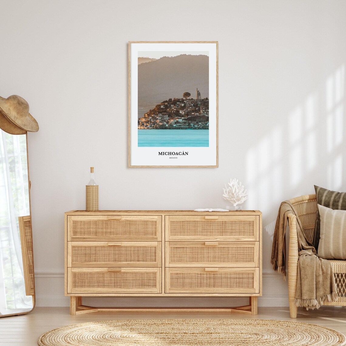 Michoacan Travel Map Photo Poster, Mexico Wall Art - Image 2