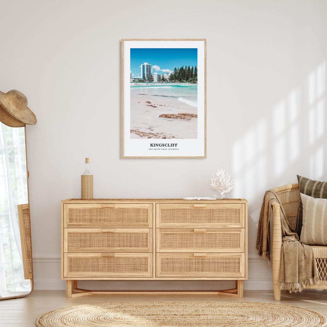 Kingscliff Australia White Sand Beach Surf Norfolk Pines Travel Poster - Image 2