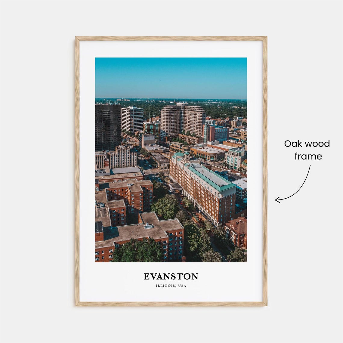 Evanston Illinois USA City Rooftops Downtown Skyline Photo Poster - Image 3