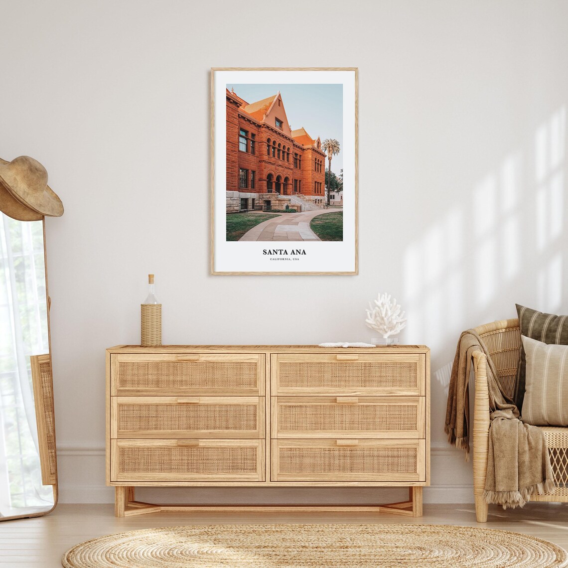 Santa Ana California Red Sandstone Historic Building Facade Poster - Image 2