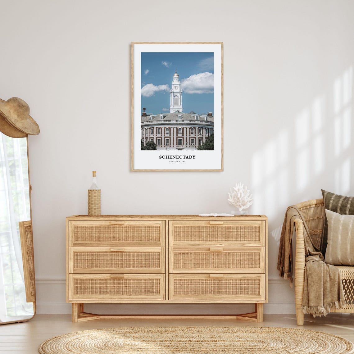 Schenectady New York White Clock Tower Historic Building Poster - Image 2