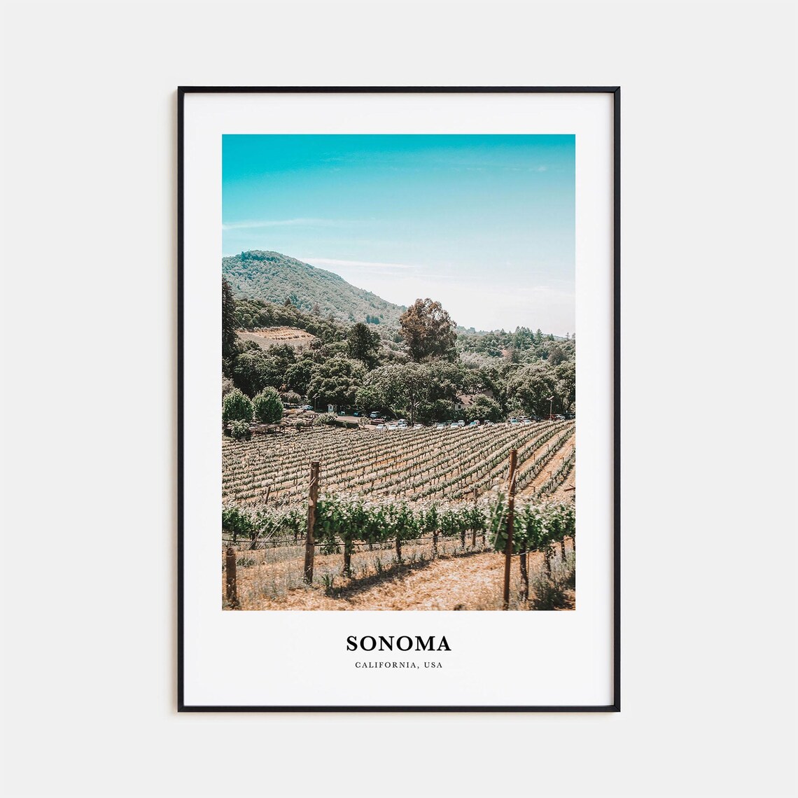 Sonoma Travel Poster, California Map Wall Art