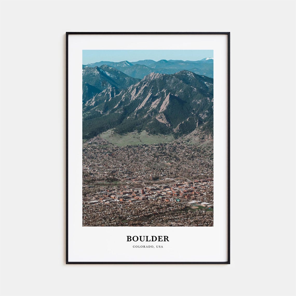 Boulder Colorado Flatirons Mountain Cityscape Grand Photo Print