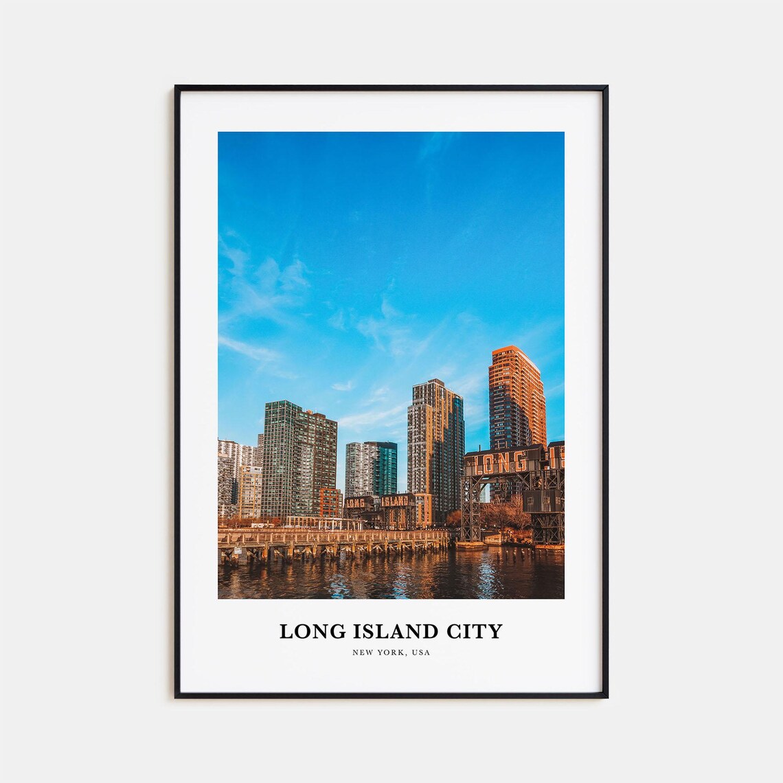 Long Island City New York Waterfront Skyline Gantries Photo Poster