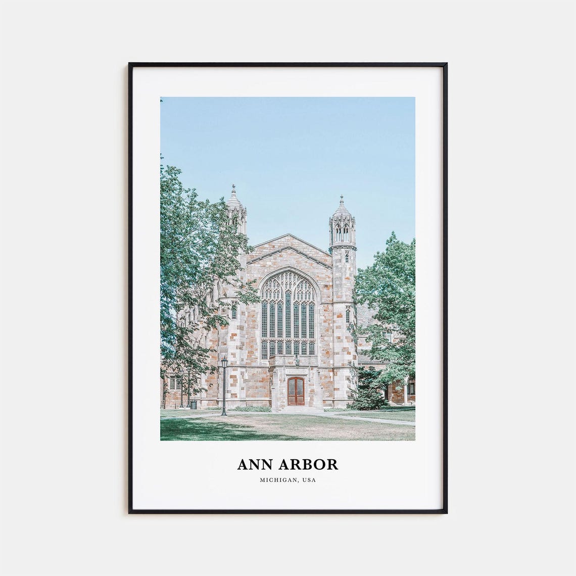Ann Arbor Michigan Gothic Stone Hall Photography Architecture Poster