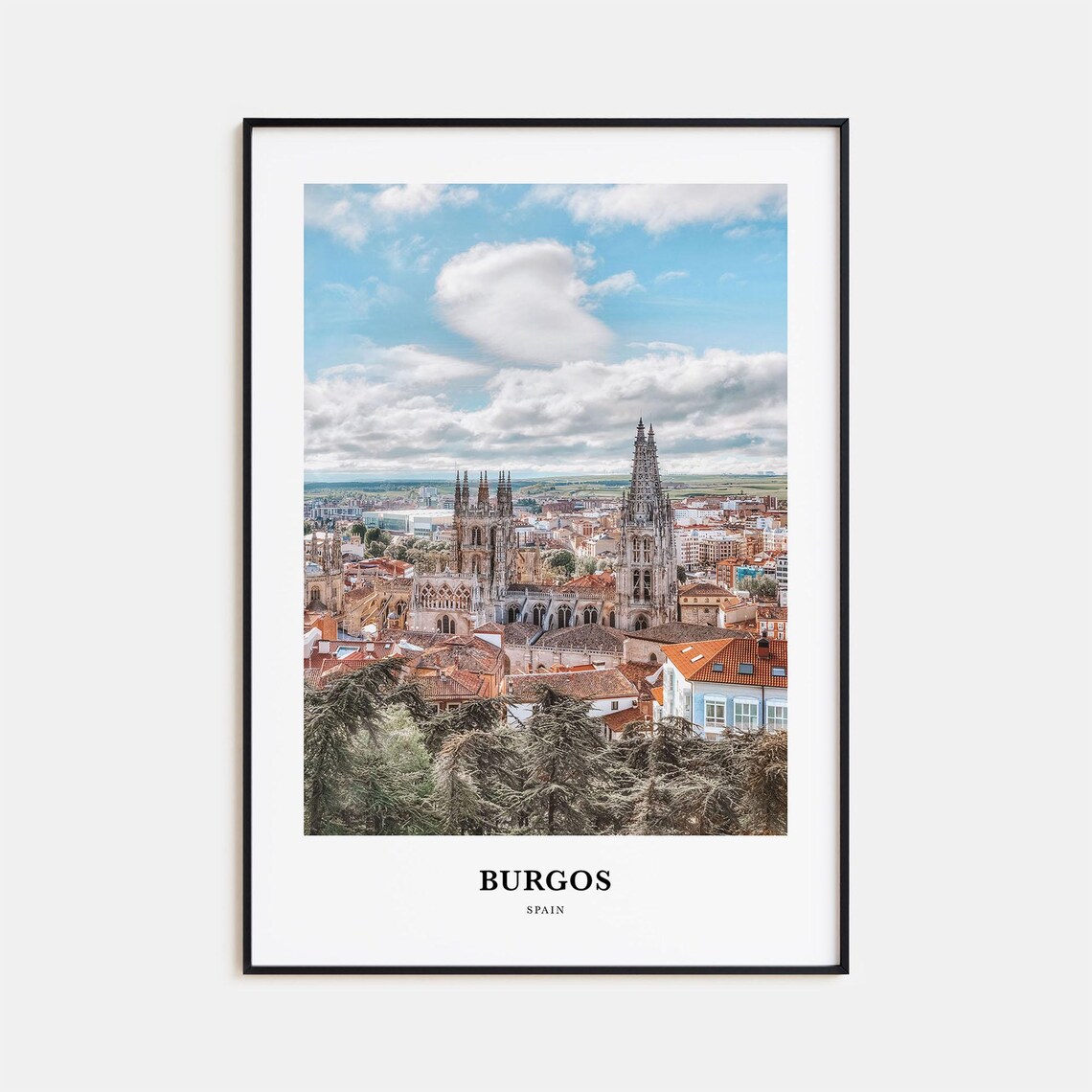 Burgos Spain Gothic Cathedral Cityscape Photography Travel Poster