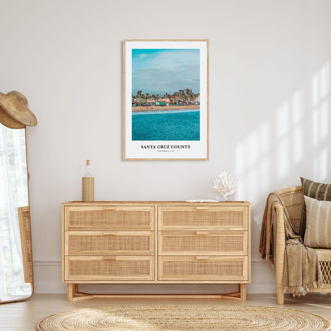 Santa Cruz County Print Santa Cruz County Photo Poster Santa Cruz County Travel Wall Art Santa Cruz County Map Print California Usa - Image 2