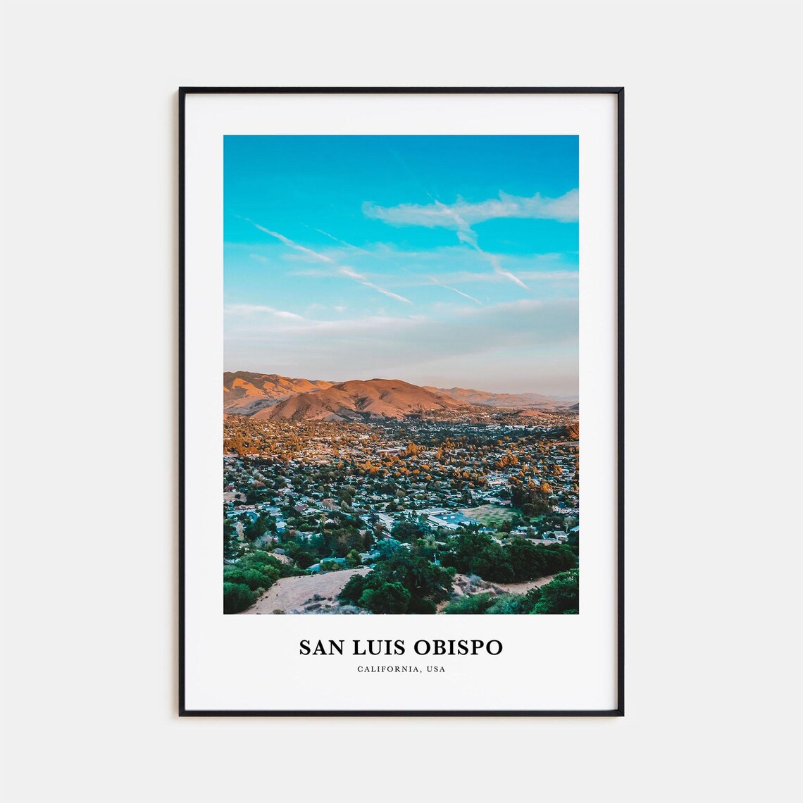 San Luis Obispo Travel Poster, California Map