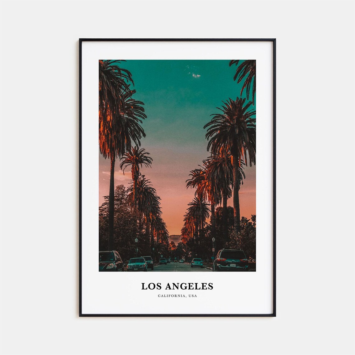 Los Angeles Travel Poster, California Map Photo Art