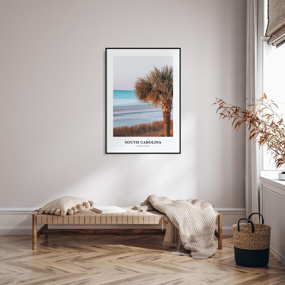 South Carolina Beach Palmetto Palm Photography Travel Poster Dusk - Image 3
