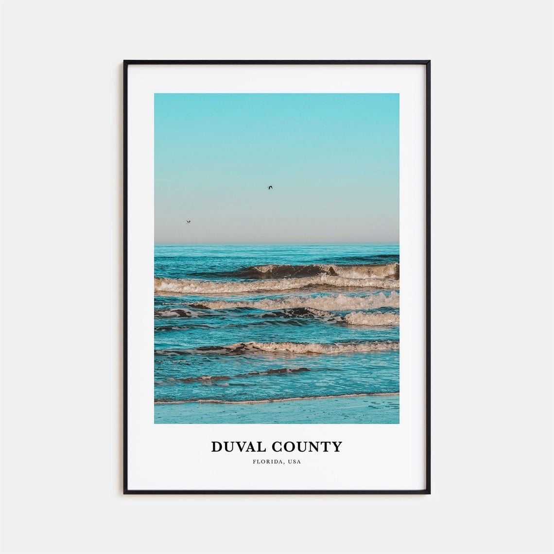 Duval County Florida Ocean Waves Beach Shoreline Serene Photo Poster