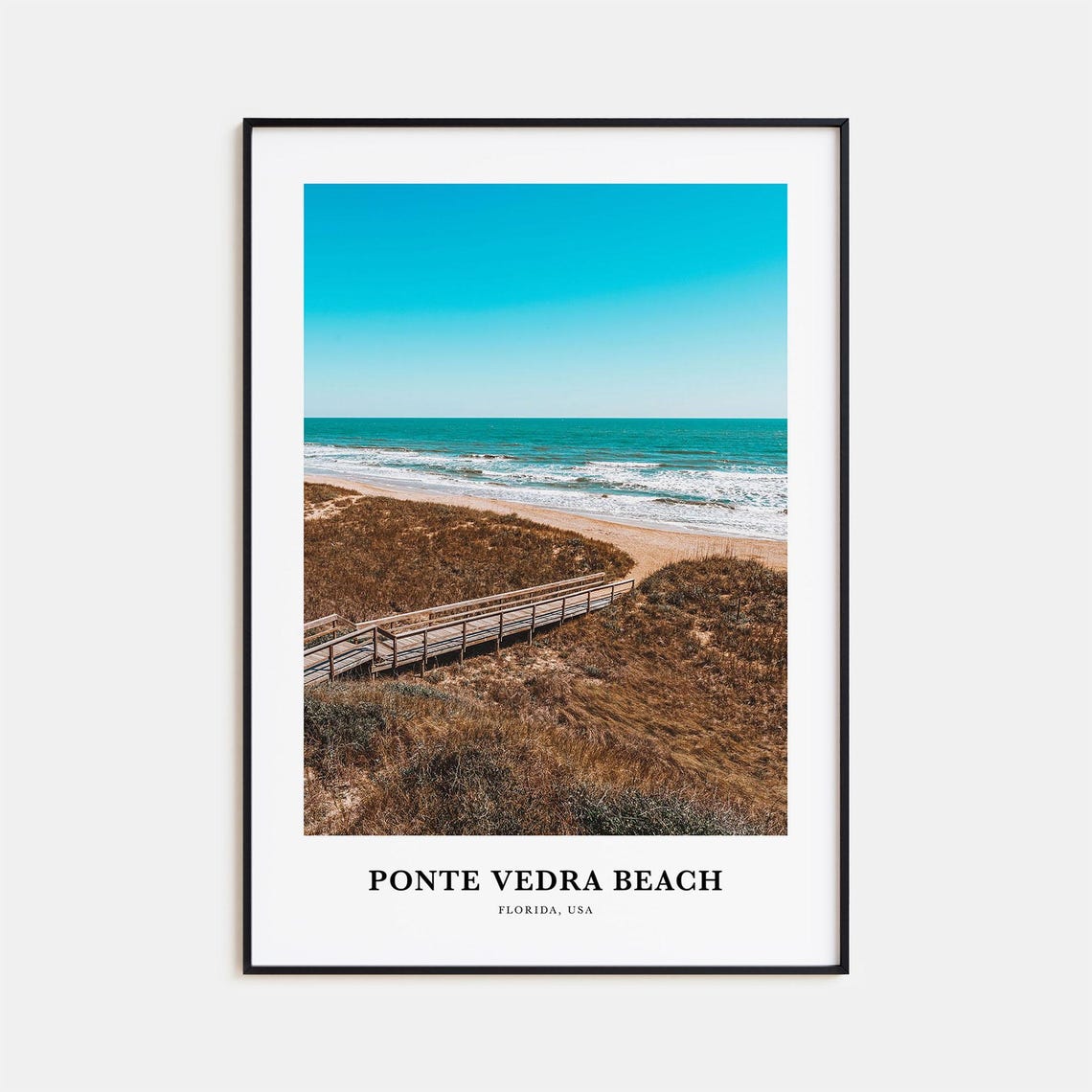 Ponte Vedra Beach Florida Sunny Boardwalk Dune Ocean Photo Poster