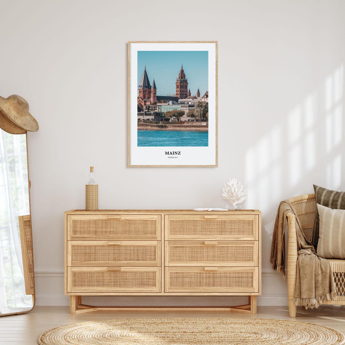 Mainz Germany Cathedral Rhine River Rhineland Cityscape Travel Poster - Image 2