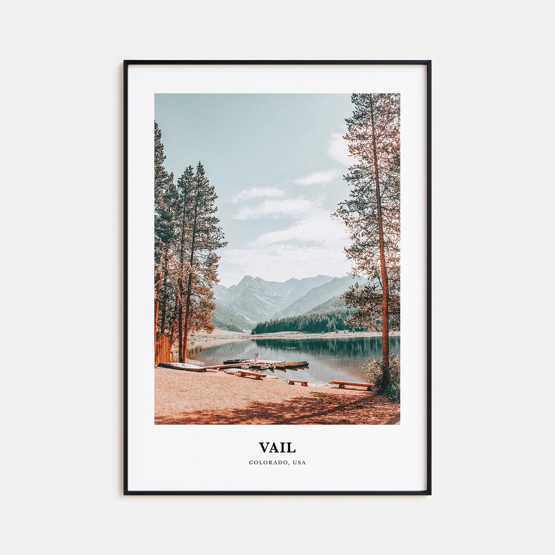Vail Travel Poster, Colorado USA Map Print