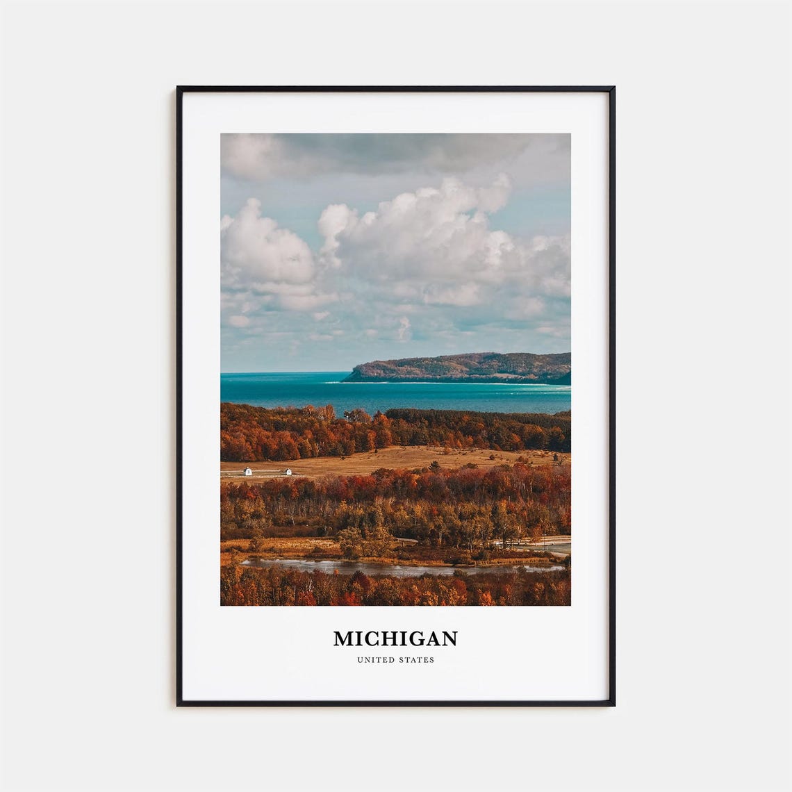 Michigan Print No 2 Michigan Photo Poster Michigan Travel Wall Art Michigan Map Print Michigan Print Michigan Wall Dcor United States