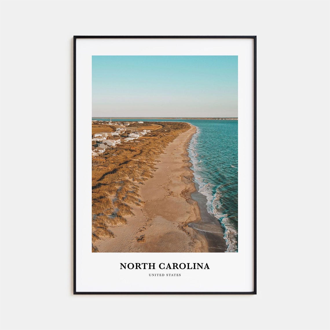 North Carolina Outer Banks Beach At Sunset From Above Poster