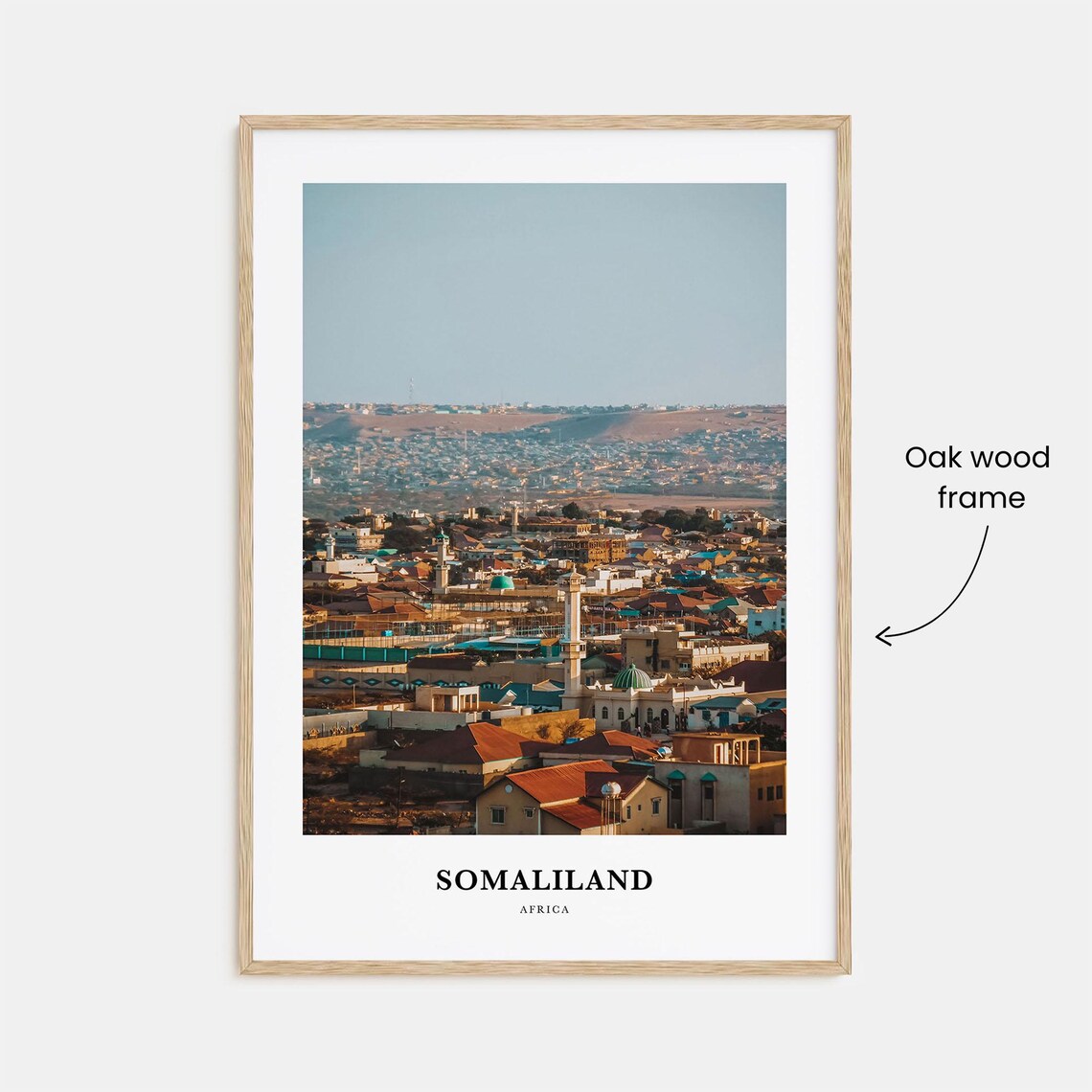 Somaliland Africa Cityscape Mosque Minarets Golden View Photo Poster - Image 3