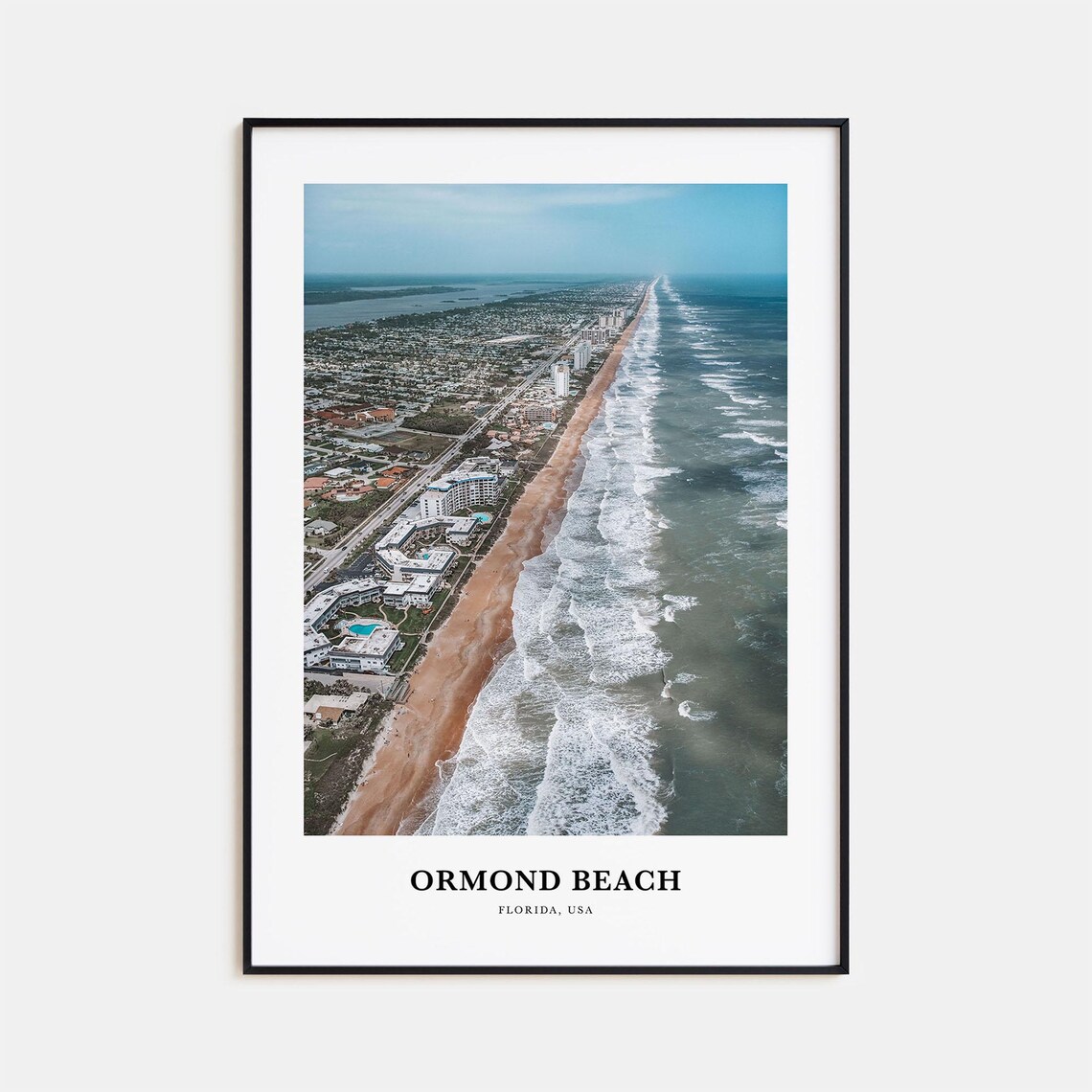 Ormond Beach Florida USA Aerial Ocean Surf Coastline Photo Poster