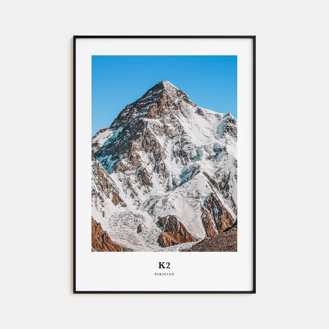 K2 Pakistan Snow Capped Summit Mountain Photography Travel Poster