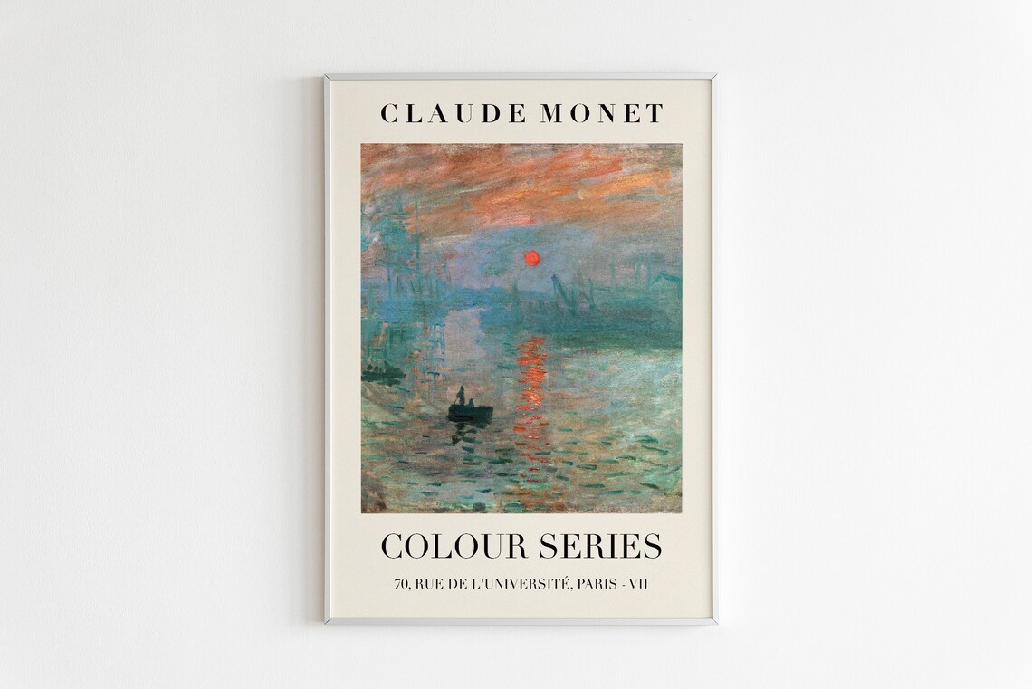 Claude Monet Impression Sunrise Harbour Colour Series Exhibition Print