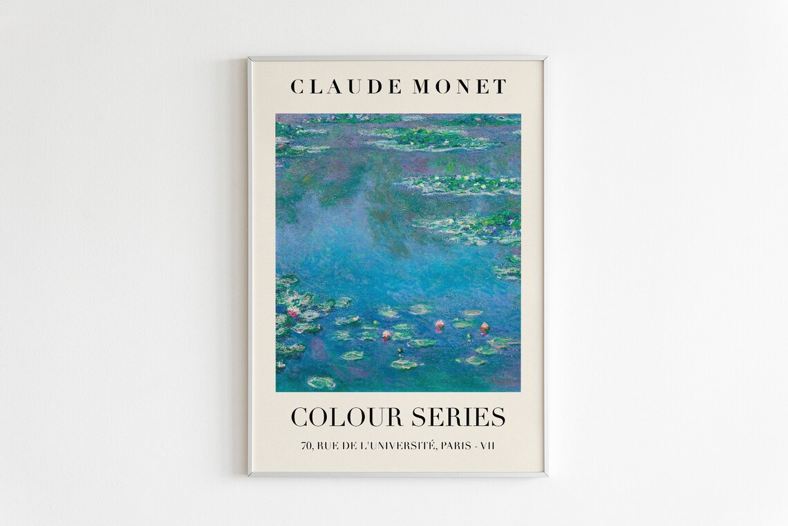 Claude Monet Colour Series Water Lilies Pond Impressionist Exhibition Poster